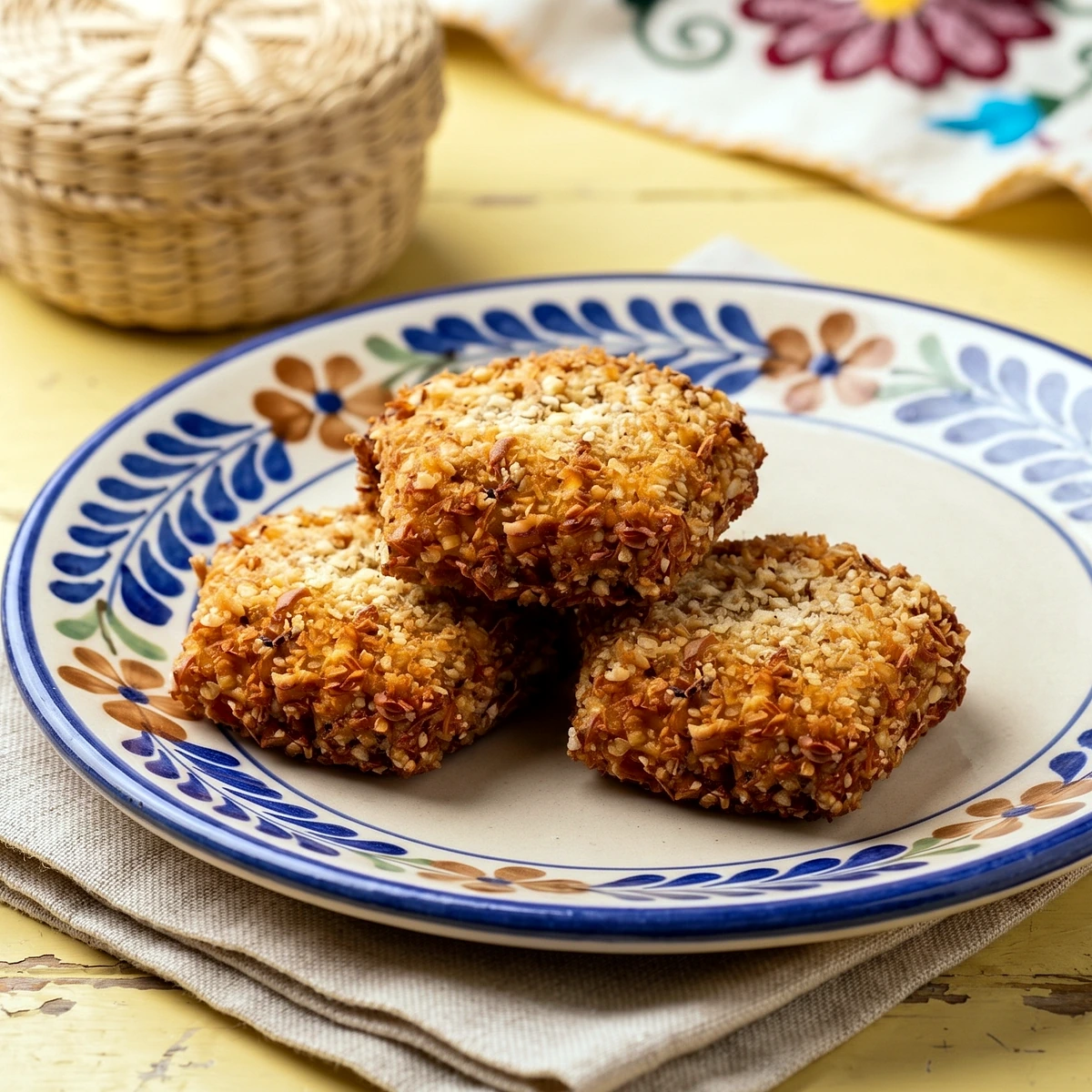 Nuggets MEGAGETS servidos en una mesa con elementos artesanales